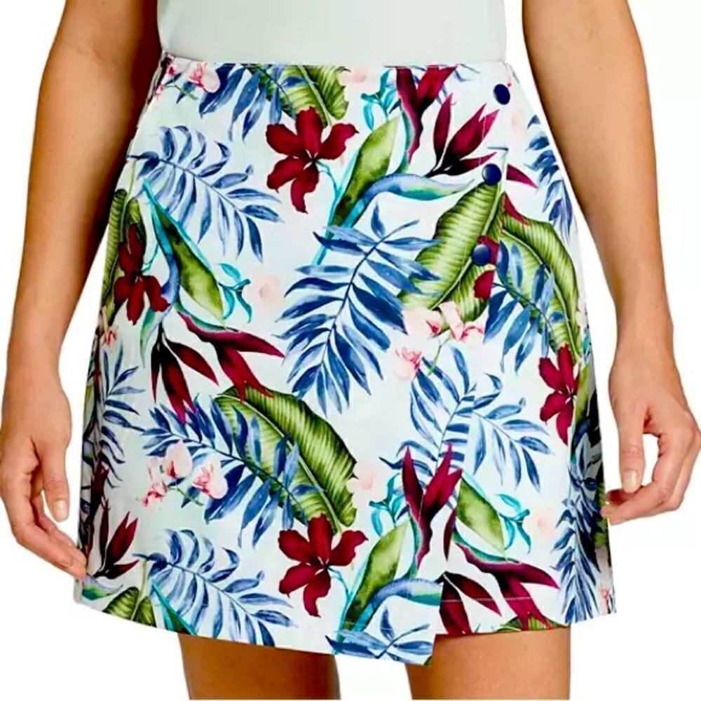 LADY HAGEN PALM OVERLAP Tropical Women’s 16" Golf Skorts - Tennis/Pickleball
